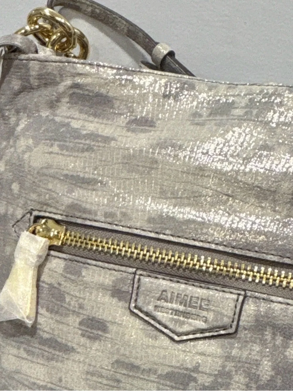 Aimee Kestenberg Metallic iridescent  crossbody purse Gold Hardware new bag